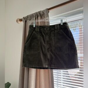 Hollister Green Corduroy Mini Skirt